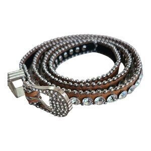 MMS Design Studio Crystal Rhinestone Studded Western Belt - Size Small